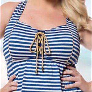 Jessica Simpson Sailor X Back Tankini set